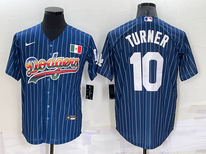 Men's Los Angeles Dodgers Justin Turner #10 Blue Authentic Jersey